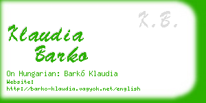 klaudia barko business card