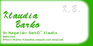 klaudia barko business card